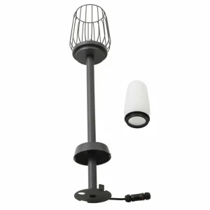 Lucande Borne lumineuse Chandan, 80 cm, noir, aluminium^ Bornes Éclairage Extérieur
