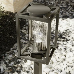 Lucande borne lumineuse Ferda, gris graphite, métal, hauteur 60 cm^ Bornes Éclairage Extérieur