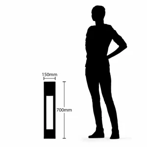 Lucande Kalisa borne lumineuse, E27^ Bornes Éclairage Extérieur