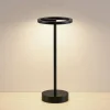 Lucande lampe de table LED rechargeable Halona, noir, aluminium, USB, IP54^ Lampes Décoratives