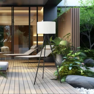 Lucande luminaire de terrasse Jaimy, 130 cm, trépied, aluminium^ Luminaires De Terrasse