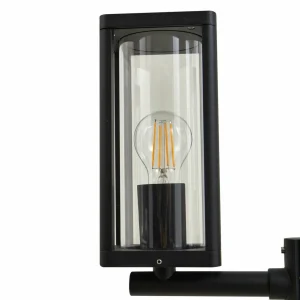 Lucande luminaire d'extérieur Siveta, 240 cm, à 2 lampes, noir, alu^ Lampadaires D'Extérieur