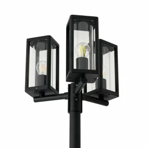 Lucande luminaire d'extérieur Siveta, 240 cm, 3 lampes, noir, alu^ Lampadaires D'Extérieur