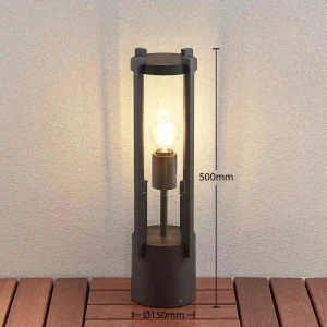 Lucande luminaire pour socle Brienne, 50 cm, anthracite, aluminium^ Potelets Extérieurs