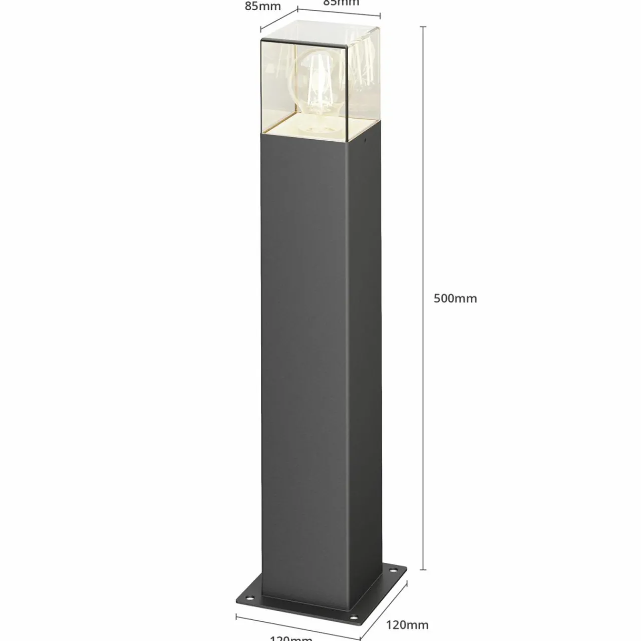 lucande_luminaire_pour_socle_keke_hauteur__cm_anthracite_aluminium_4.webp Lucande luminaire pour socle Keke, hauteur 50 cm, anthracite, aluminium^ Potelets Extérieurs