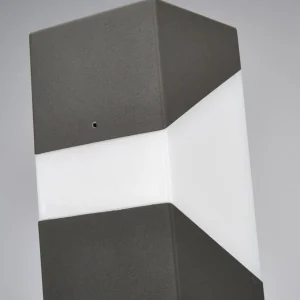 Lucande luminaire pour socle Kiran, capteur, gris graphite, aluminium, 60^ Potelets Extérieurs Avec Détecteur