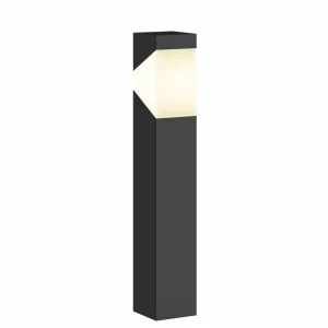 Lucande luminaire pour socle Kiran, gris graphite, aluminium, 60 cm^ Potelets Extérieurs