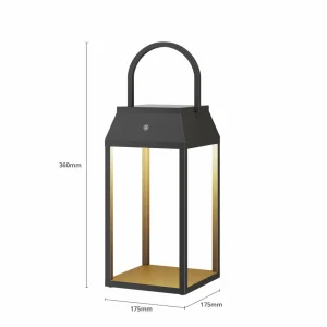 Lucande Maleos lanterne solaire LED, dimmable^ Lampes Décoratives