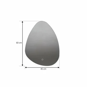 Lucande miroir LED Celestiel, en forme de goutte, CCT, 60 cm^ Meubles & Aménagements