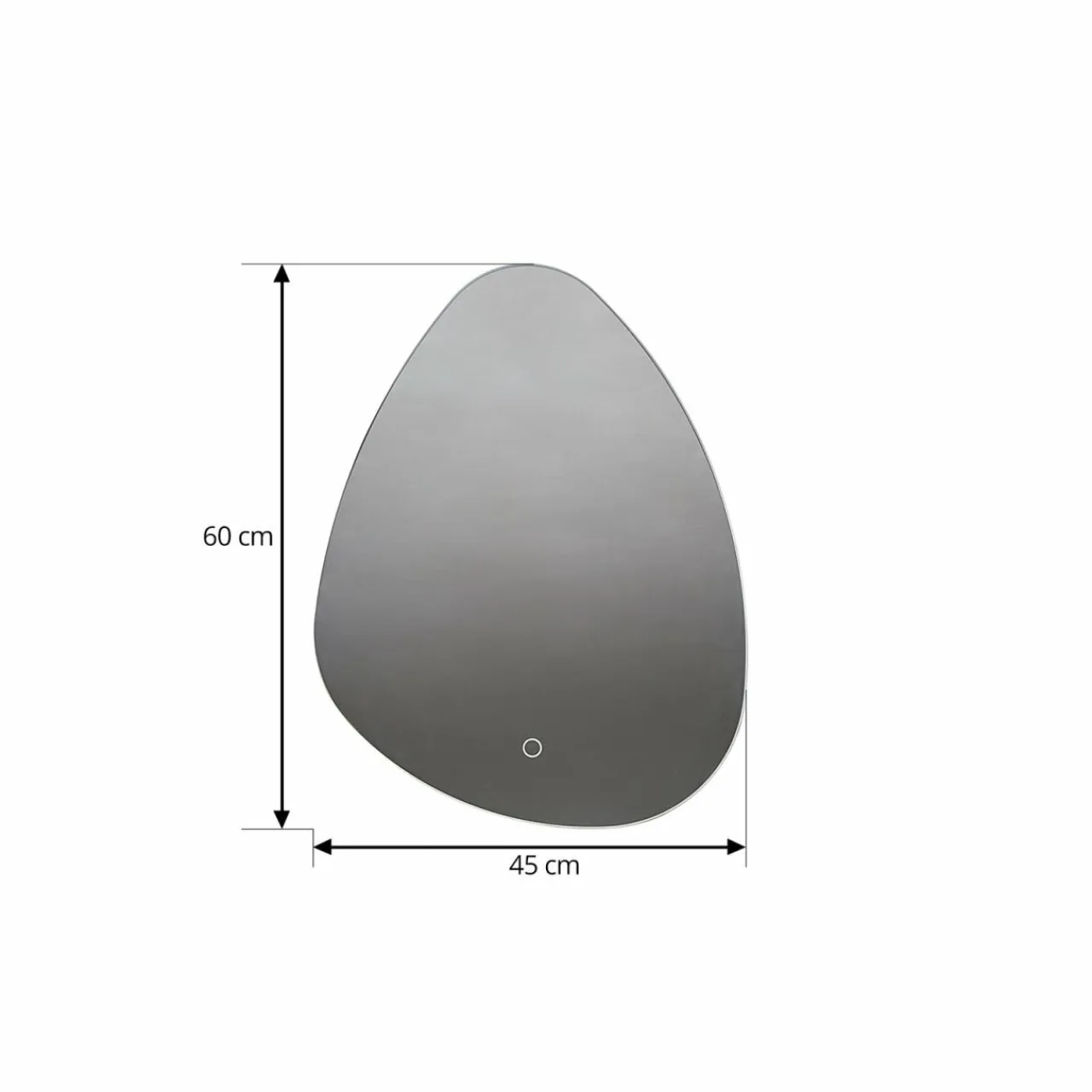 Lucande miroir LED Celestiel, en forme de goutte, CCT, 60 cm^ Meubles & Aménagements