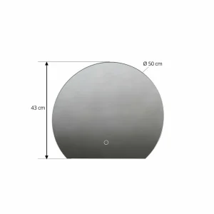 Lucande miroir LED Celestiel, semi-circulaire, CCT, Ø 50 cm^ Meubles & Aménagements