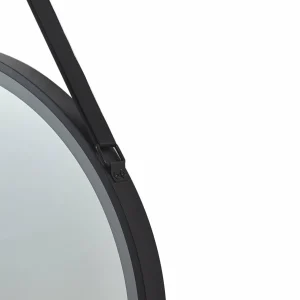 Lucande miroir LED Lelin, Ø 45 cm, noir, aluminium, CCT^ Meubles & Aménagements