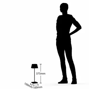 Lucande Patini lampe à poser LED extérieur, noire^ Lampes Décoratives