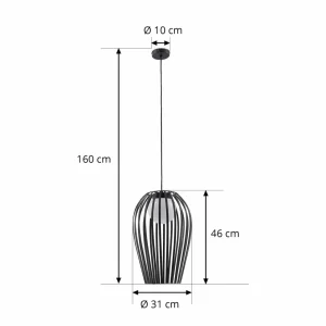 Lucande suspension d'extérieur Marrin, noir, métal, Ø 31 cm^ Suspensions D'Extérieur