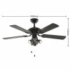 Lucande ventilateur de plafond avec lumière Anariki, silencieux, noir^ Ventilateurs
