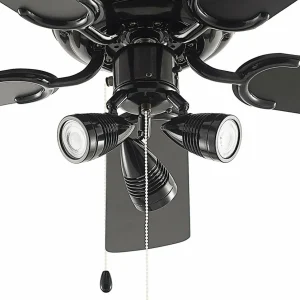 Lucande ventilateur de plafond avec lumière Anariki, silencieux, noir^ Ventilateurs