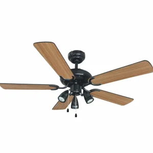 Lucande ventilateur de plafond avec lumière Anariki, silencieux, noir^ Ventilateurs