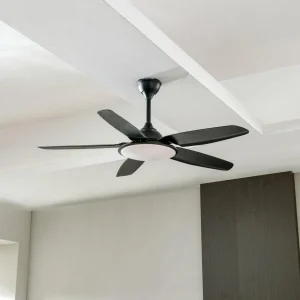 Lucande Ventilateur de plafond LED Divian, noir, DC, silencieux, CCT^ Ventilateurs