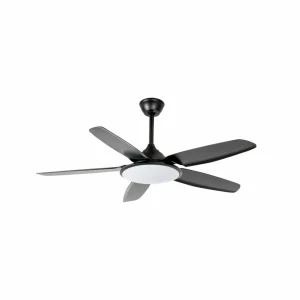 Lucande Ventilateur de plafond LED Divian, noir, DC, silencieux, CCT^ Ventilateurs