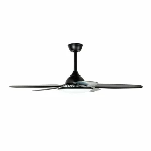 Lucande Ventilateur de plafond LED Divian, noir, DC, silencieux, CCT^ Ventilateurs