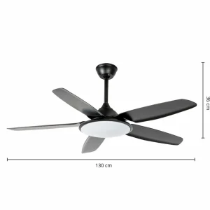 Lucande Ventilateur de plafond LED Divian, noir, DC, silencieux, CCT^ Ventilateurs