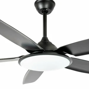 Lucande Ventilateur de plafond LED Divian, noir, DC, silencieux, CCT^ Ventilateurs