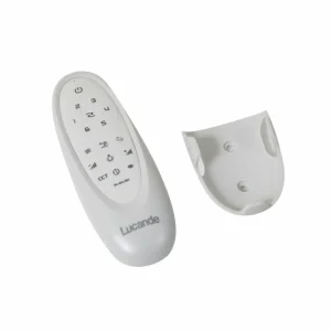 Lucande Ventilateur de plafond LED intelligent Moneno, blanc, DC, Tuya^ Ventilateurs
