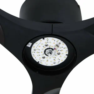 Lucande Ventilateur de plafond LED intelligent Moneno, noir, DC, Tuya^ Ventilateurs