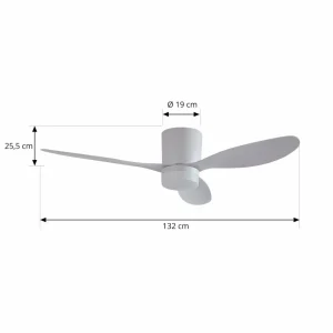 Lucande Ventilateur de plafond LED Kayu, blanc, DC, silencieux, Ø 132 cm^ Ventilateurs