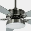 Lucande Ventilateur de plafond LED Kuvio, nickel, CCT^ Ventilateurs