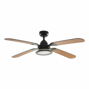 Lucande Ventilateur de plafond LED Tedric, noir, silencieux, 133 cm^ Ventilateurs