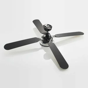 Lucande Ventilateur de plafond LED Tedric, noir, silencieux, 133 cm^ Ventilateurs