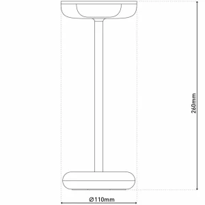Näve Luminaire de terrasse rechargeable LED Pasi, blanc hauteur 26 cm métal^ Lampes Décoratives