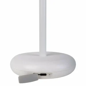 Näve Luminaire de terrasse rechargeable LED Pasi, blanc hauteur 26 cm métal^ Lampes Décoratives