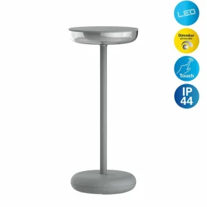 Näve Luminaire de terrasse rechargeable LED Pasi, hauteur 26 cm métal Touch^ Lampes Décoratives