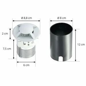Lucande Luminaire encastré dans le sol Milara, à 4 lampes, aluminium^ Spots Encastrés Dans Le Sol D'Extérieur