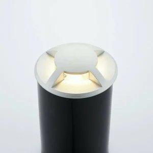 Lucande Luminaire encastré dans le sol Milara, à 4 lampes, aluminium^ Spots Encastrés Dans Le Sol D'Extérieur