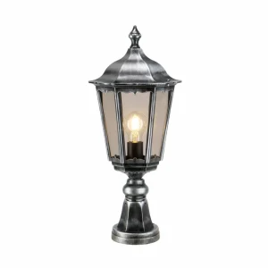 LCD Luminaire pour socle 1112 alu moulé noir-argenté^ Potelets Extérieurs