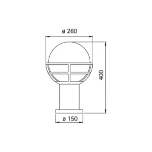 Albert Leuchten Luminaire pour socle blanc avec verre opale^ Potelets Extérieurs