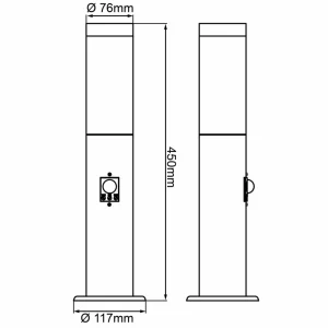 Brilliant Luminaire pour socle Dody Sensor, noir, métal, plastique, E27^ Potelets Extérieurs Avec Détecteur