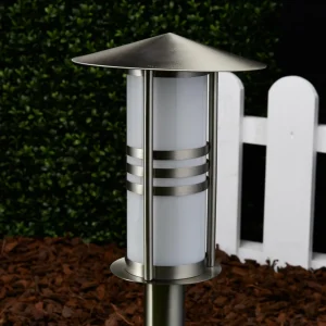 Lindby Luminaire pour socle Erina en inox^ Potelets Extérieurs