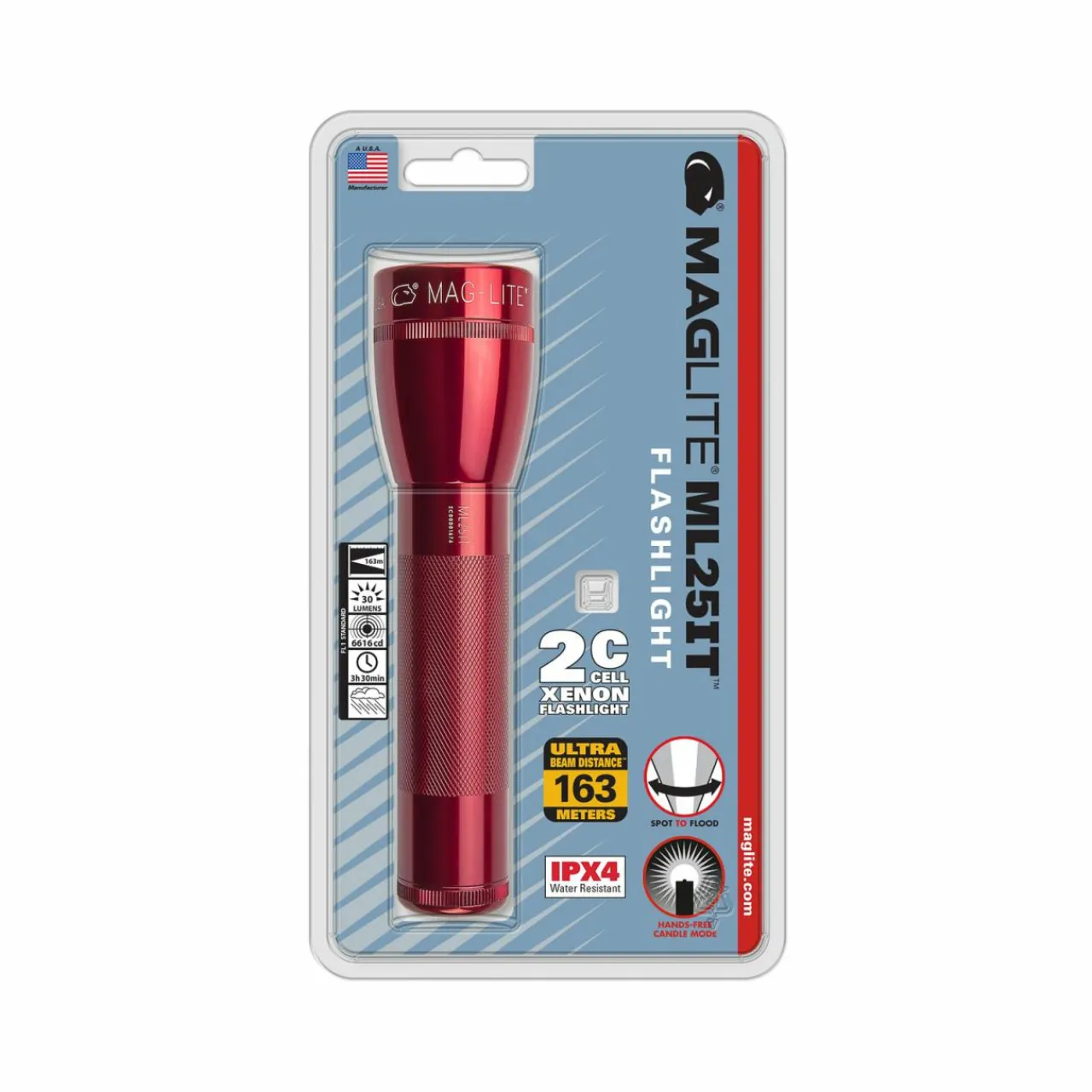 maglite_lampe_de_poche_au_xnon_mlit_cell_c_rouge_0.webp Maglite Lampe de poche au xénon ML25IT, 2-Cell C, rouge^ Lampes Torche