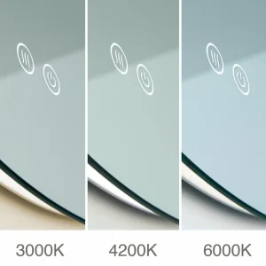 ORION Miroir LED Focus, Ø 60 cm, CCT, antibuée, variateur tactile^ Meubles & Aménagements