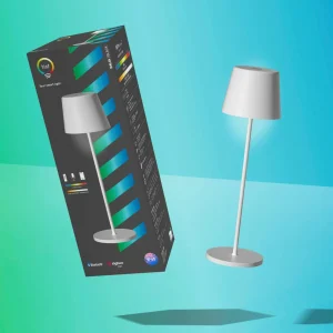 tint Müller Licht Lampe à poser LED rechargeable Dalia, aluminium, blanc^ Lampes Décoratives