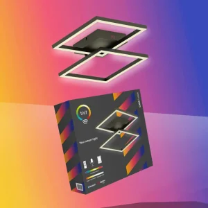 tint Müller Licht Plafonnier LED Cano, RVB, CCT, noir^ Plafonniers Connectés