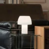 NEMO Lampe à poser LED rechargeable Lorosae, blanc, verre, IP54, USB^ Lampes Décoratives
