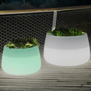 Newgarden bac à plantes solaire LED Camelia, Ø 59 cm, blanc^ Lampes Décoratives