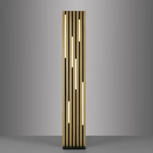 Q-Smart-Home Paul Neuhaus Lampe sur pied LED intelligente Q-Akustik bois hauteur 162 cm^ Lampadaires Connectés