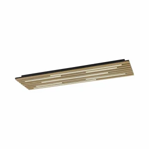 Q-Smart-Home Paul Neuhaus Plafonnier LED intelligent Q-Akustik bois 115 x 31cm^ Plafonniers Connectés