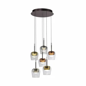 Q-Smart-Home Paul Neuhaus Suspension Smart LED Q-Kon multicolore à 6 lampes^ Suspensions Connectées
